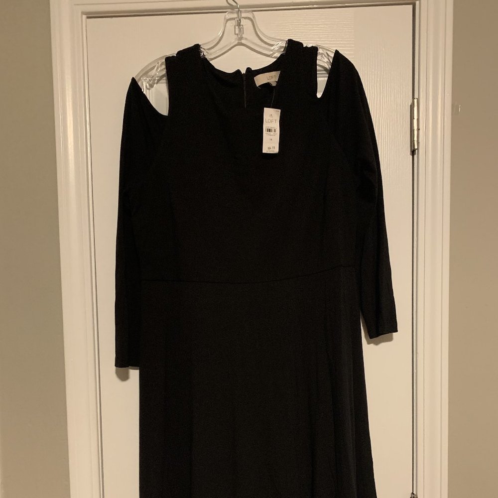 Loft Black shoulder exposed dress